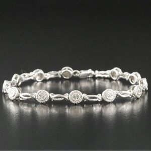 NEW sterling silver bracelet with diamond accents